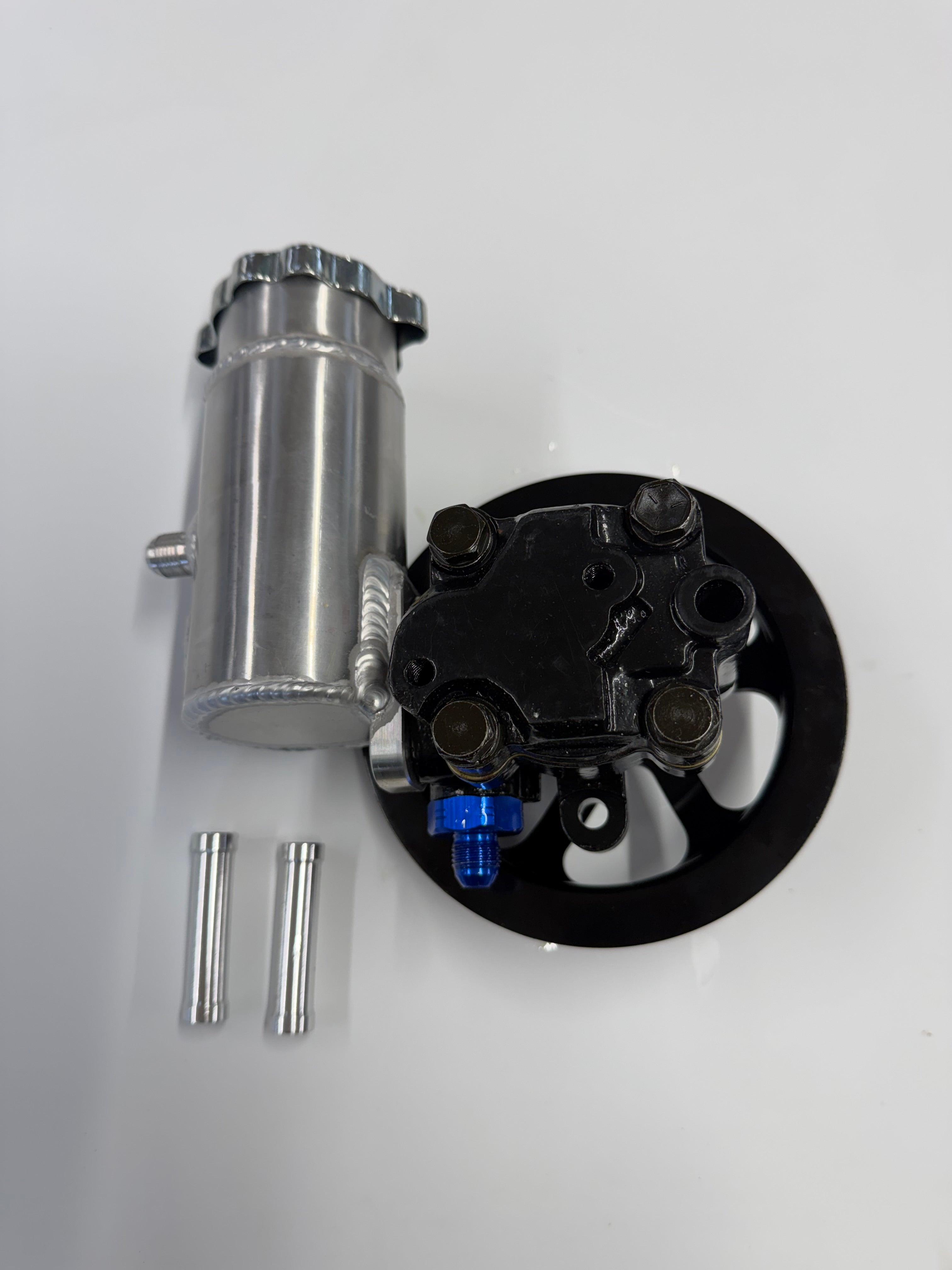Racing Cast Iron Power Steering Pump With Aluminum 6'' V Belt Pulley and Aluminum Resevior