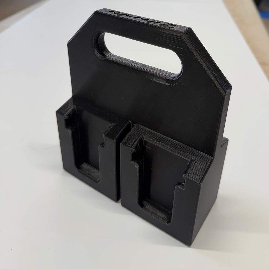 4-Pack M18 Battery Caddy – 3D Printed Dual Holder with Carry Handle (Compatible with Milwaukee M18 Batteries)